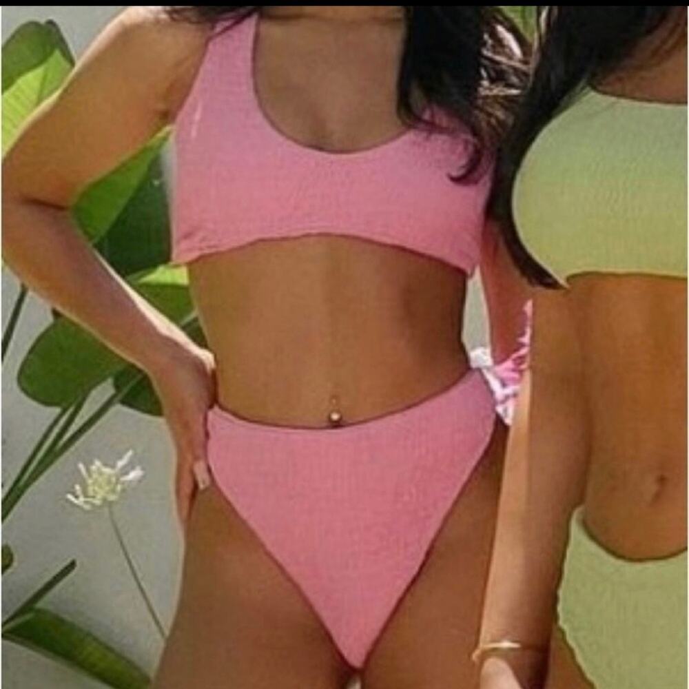 NWOT | Naked Wardrobe | Smocked Bikini Set | Pink | Size Small